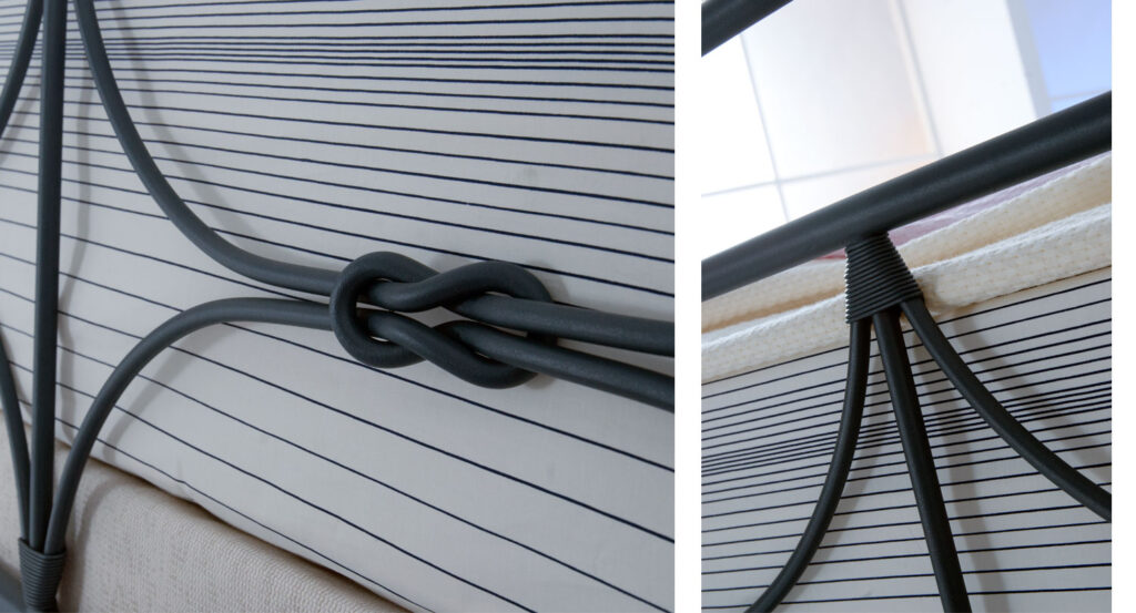Letto in ferro ELENA – letto matrimoniale elegante con design pulito e linee raffinate