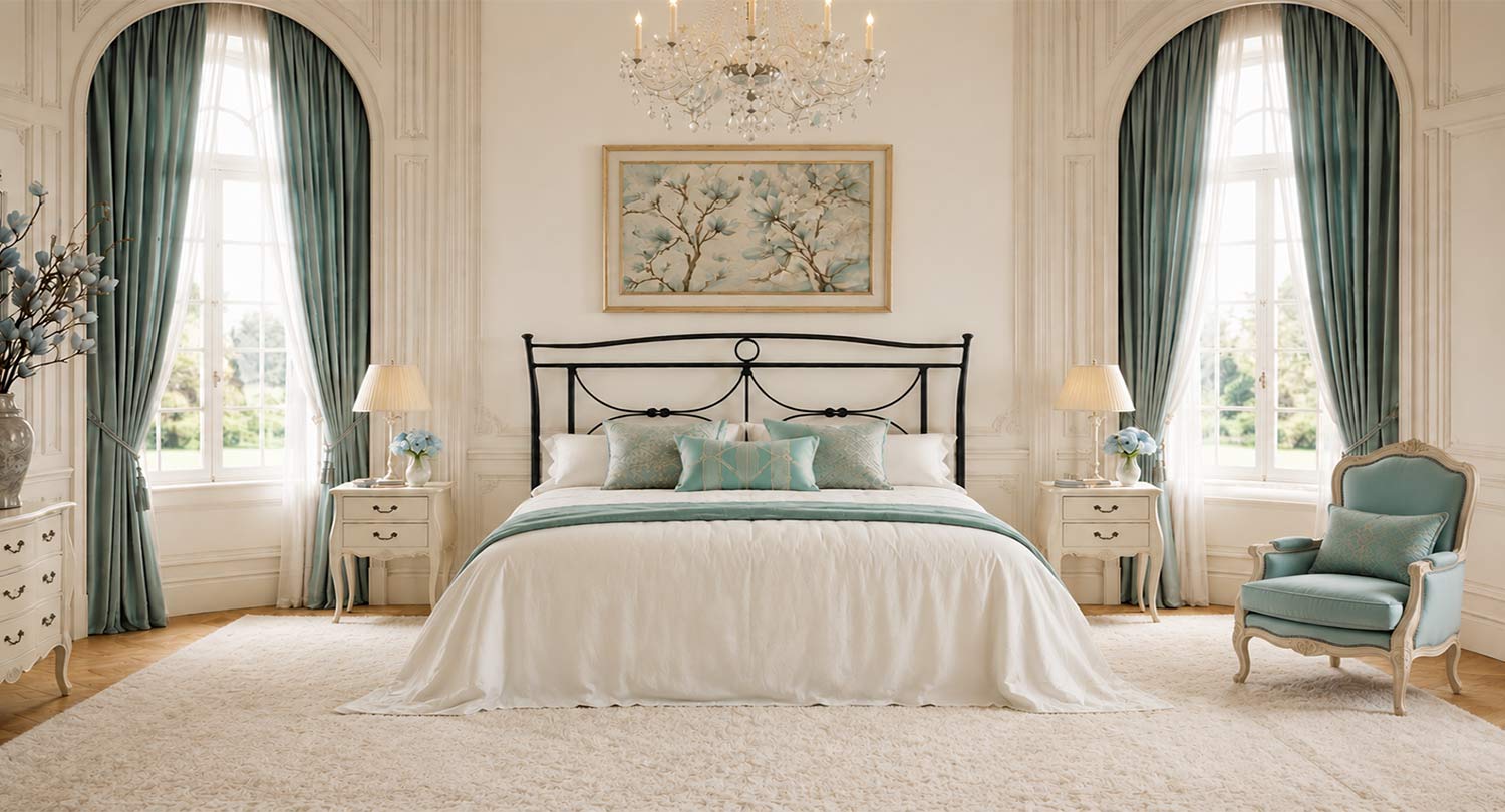 Letto in ferro ELENA – letto matrimoniale elegante con design pulito e linee raffinate - immagine 5