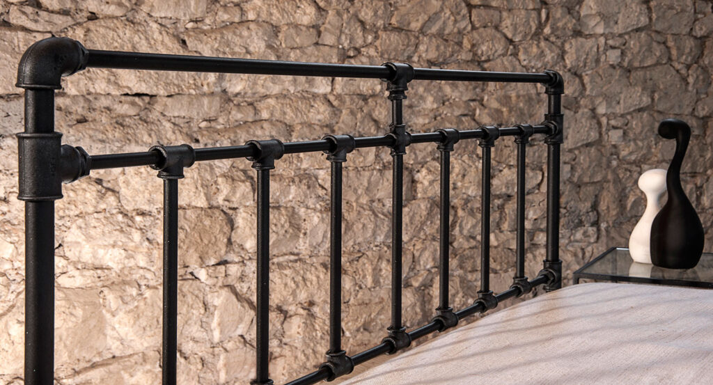 IRIS Handmade Industrial Iron Bed Frame by VOLCANO