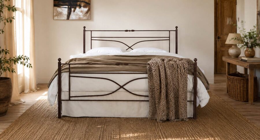 VIENNA Vintage Metal Bed Frame - Elegantly Handcrafted