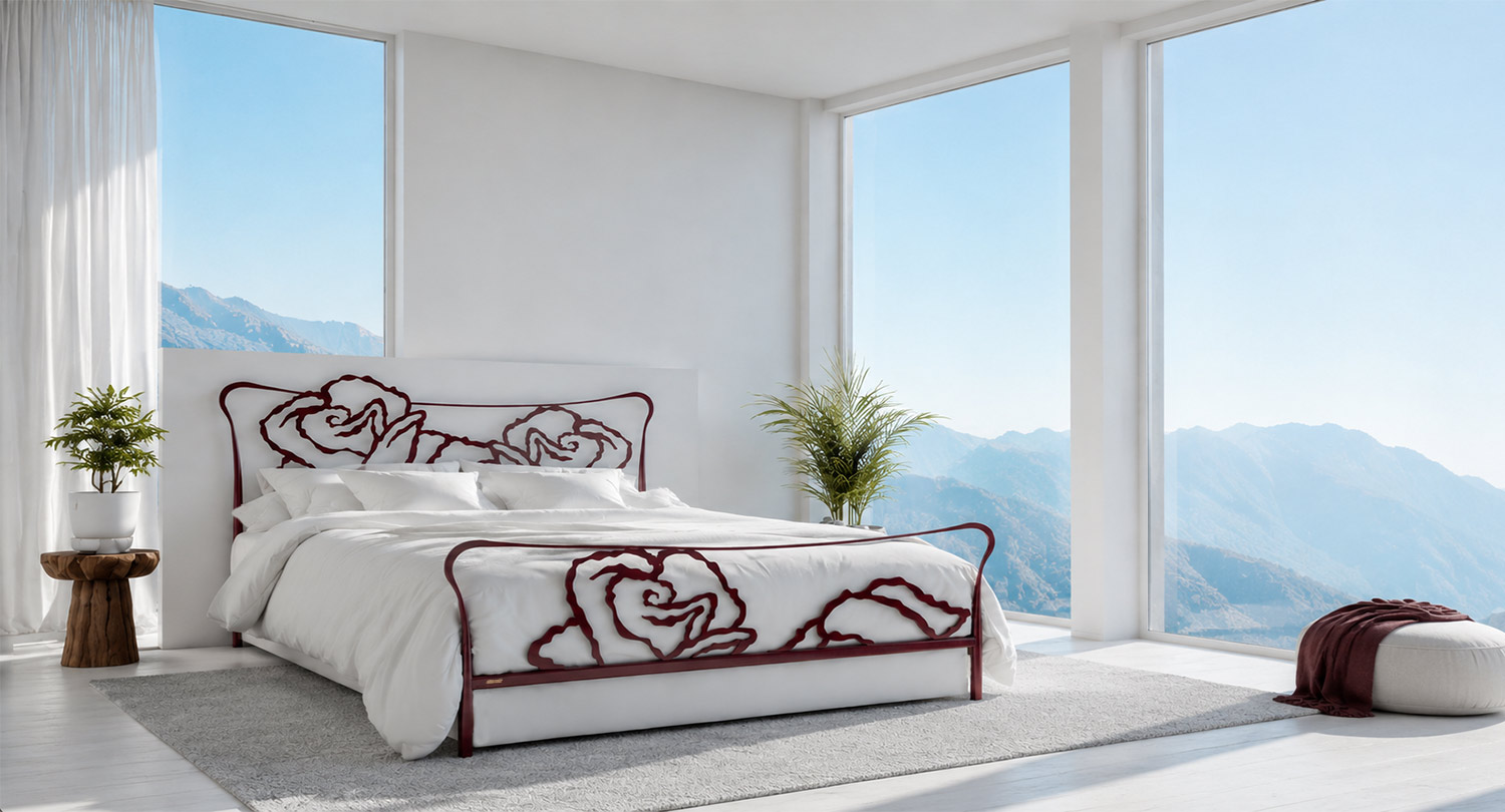 Letto in Ferro Battuto Artigianale ROSE – Eleganza senza Tempo per la Tua Camera da Letto - immagine 3