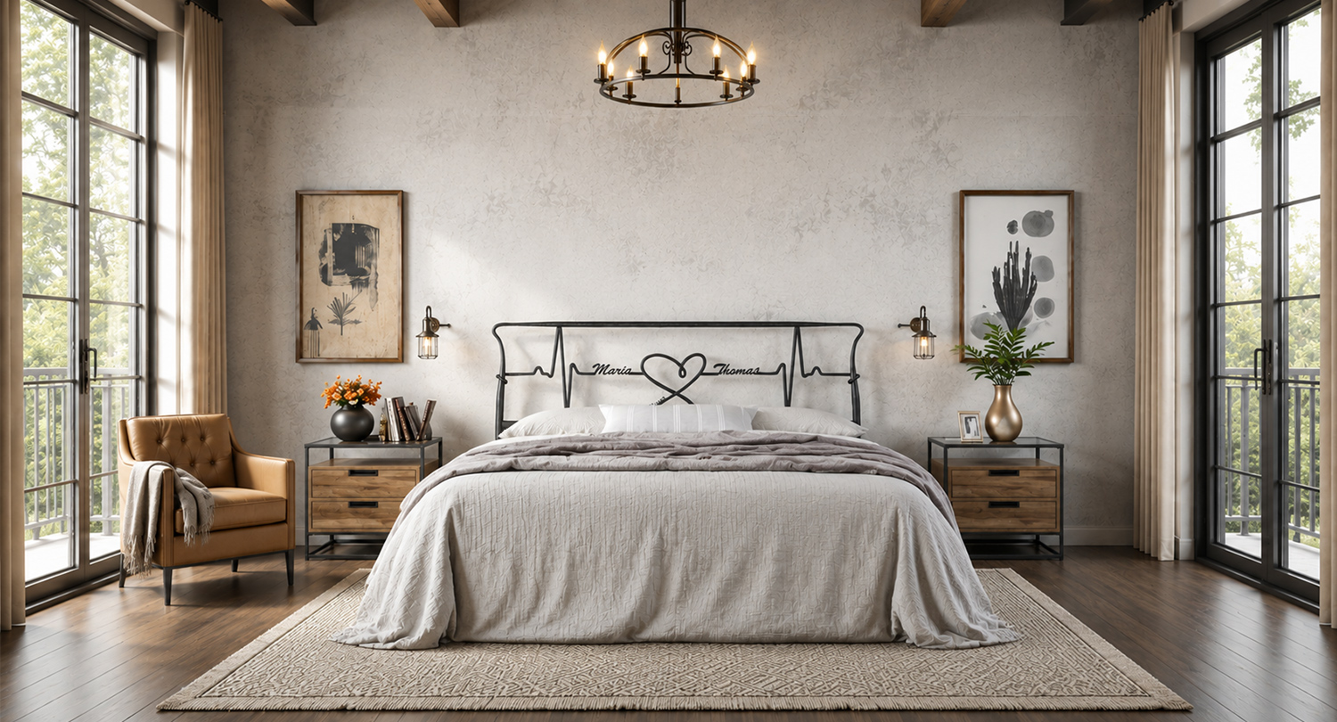 HEARTBEAT Custom Metallbett – Handgefertigtes Designerstück – Bild 4