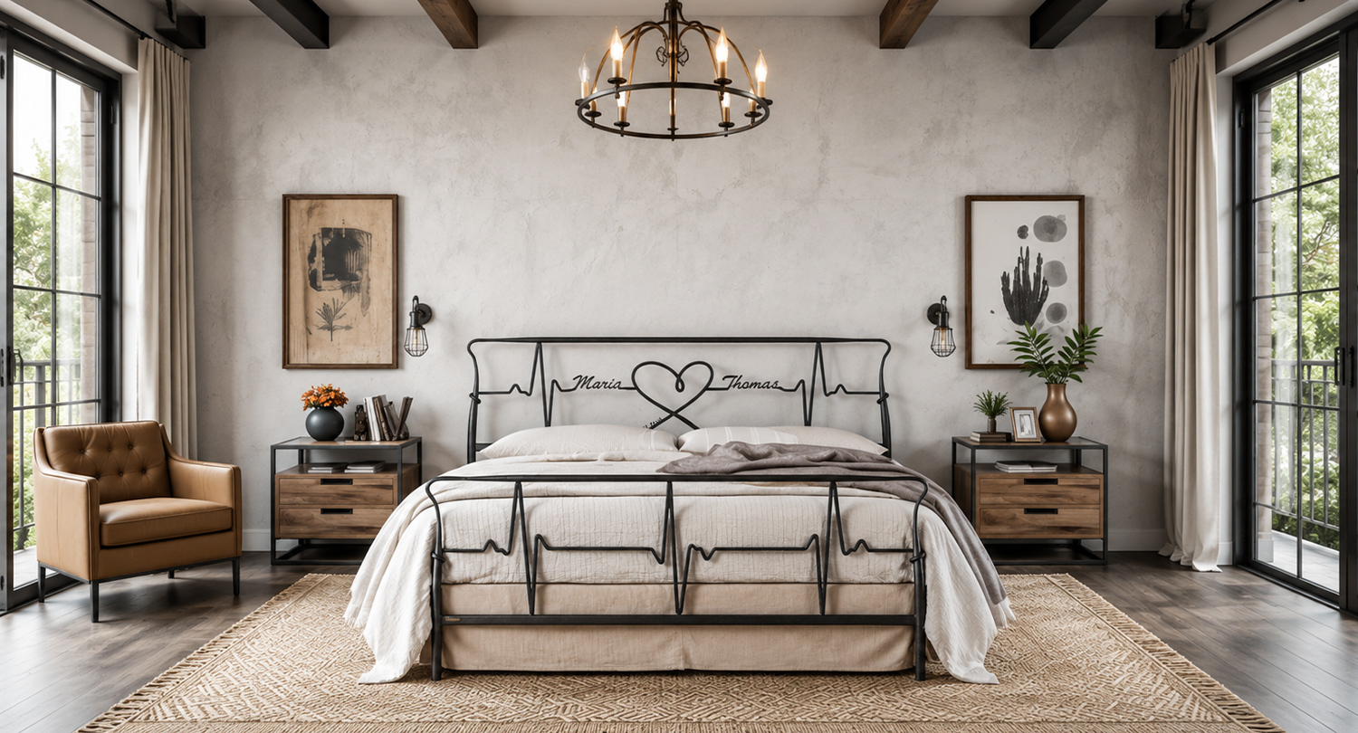 HEARTBEAT Custom Metallbett – Handgefertigtes Designerstück – Bild 5