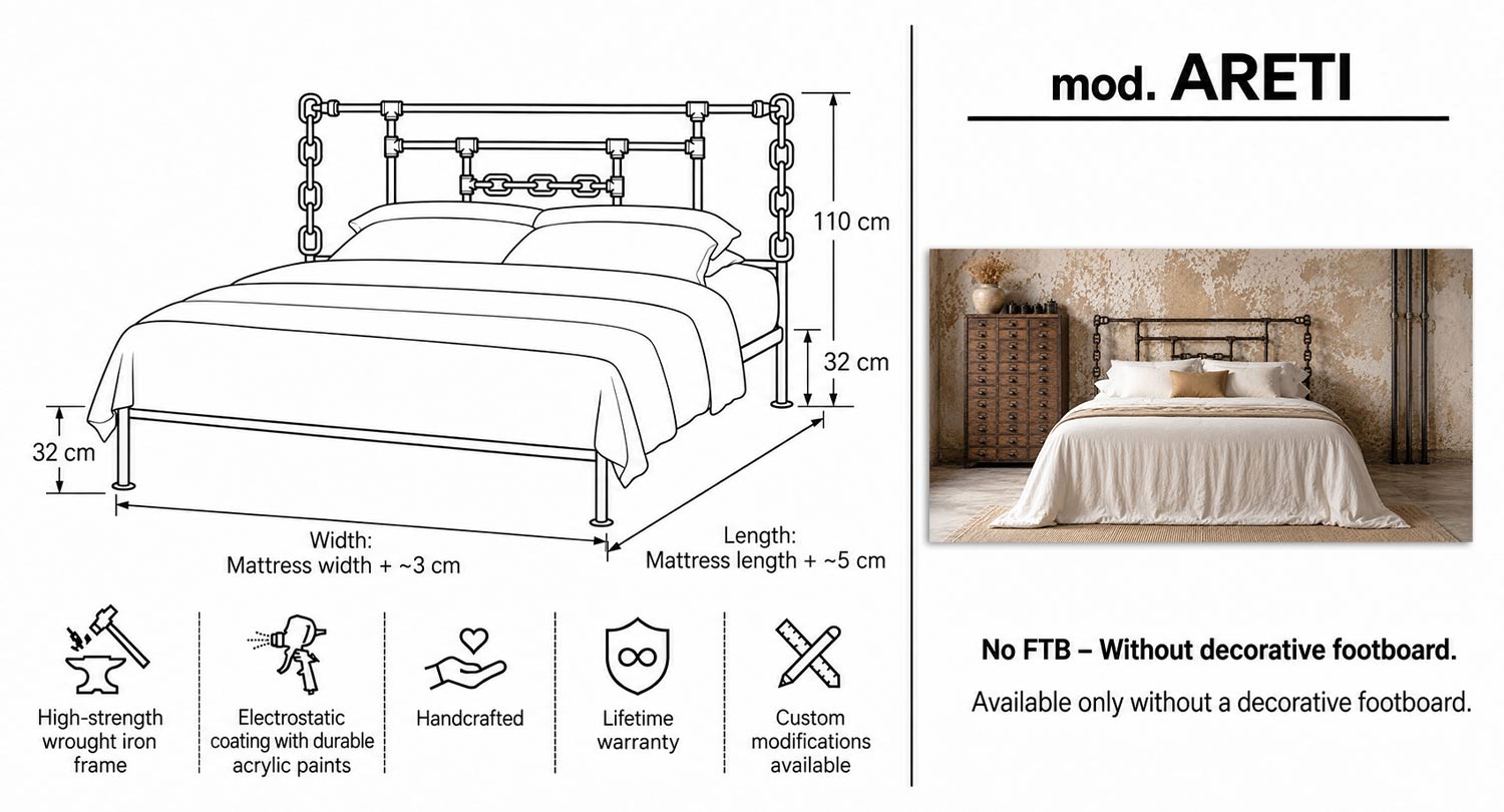 ARETI Industrial Design Metal Pipe Bed Frame - Handmade with an urban aesthetic - Image 11