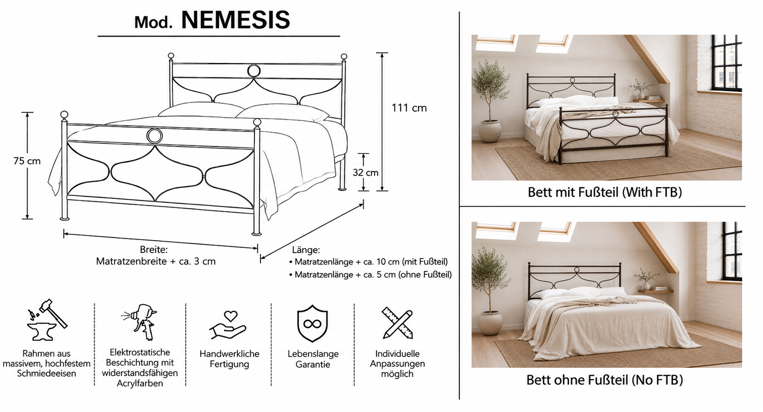 NEMESIS Metallisches Doppelbett - Klassisch mit zeitloser Form – Bild 8
